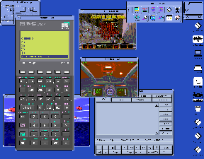 Duke 3D and Descent 1 running in Dosemu (shared Cmap).