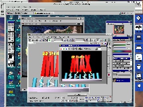 VMWare 1.0 runing Photoshop 4.0 and 3DSMax 2.0.